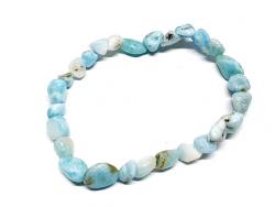 Larimar hellblau Edelstein Nugget Armband