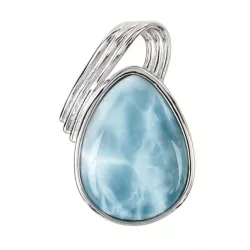 Larimar platiniert Edelstein 925 Echtsilber Anhänger