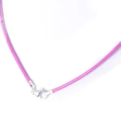 weiches Ziegen Lederband Lederkette rosa mit Echsilber Karabinerhaken 45 cm