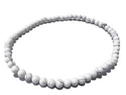 Howlith weiß Edelstein Stretch Fußkettchen Längenwahl