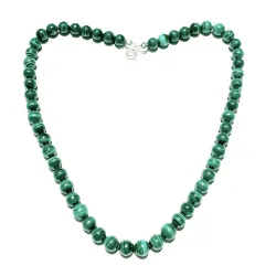 Malachit grün Edelsteinkette Kette Kugelkette Halskette Größenwahl