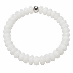 Milchquarz Schneequarz weiß Edelstein Button Armband Längen Wahl