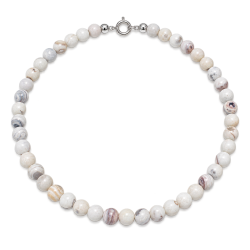 Achat Mongolachat weiß Edelstein Kette Längen Wahl