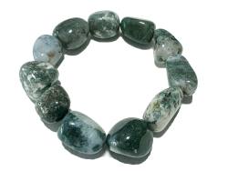 Moosachat Achat grün Edelstein Nugget Stretch Armband