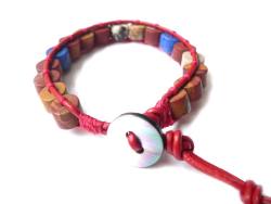 Edelstein multicolor Leder Armband Chan-Luu-Style