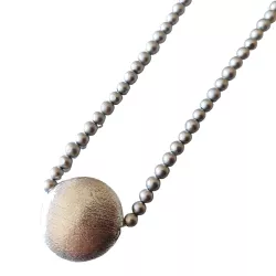 Muschelkern Perlen Halskette Silberkette