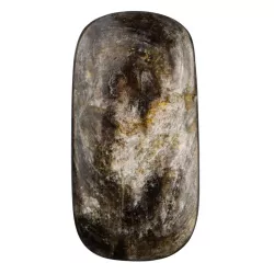 Muskovit Glimmer oval groß Edelstein Anhänger gebohrt 5 cm