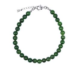 Jade nephrit Edelstein Armband grün rhodoniert Verlängerungskettchen