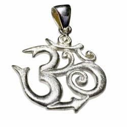 OM Zeichen Symbol Echtsilber Kettenanhänger matt 25 mm