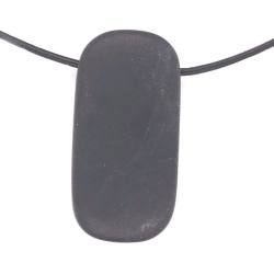 Onyx matt schwarz Edelstein Ketten Anhänger Rechteck quer gebohrt