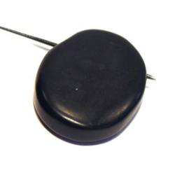 Onyx matt schwarz Edelstein Ketten Anhänger oval quer gebohrt