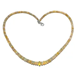 Opal Äthiopien Edelsteinkette Halskette Buttonkette Kette 45 cm
