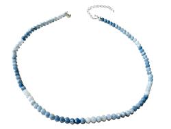 Opal Owyhee Edelsteinkette hellblau facettiert Halskette Kette Farbverlauf Verlängerung