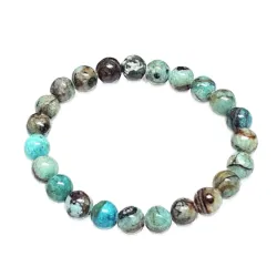 Blauopal Edelstein Stretch Kugel Armband