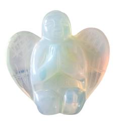 Schutzengel Engel Opalglas weiß transparent stehend