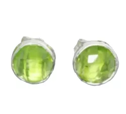 Peridot Edelstein Ohrstecker Checker Cut 6 mm Echtsilber grün