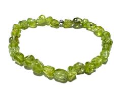 Peridot Olivin grün Nugget Stretch Armband facettiert