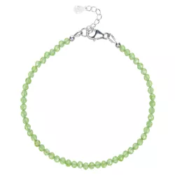 Peridot Olivin Armband facettiert Edelstein grün rhodoniert