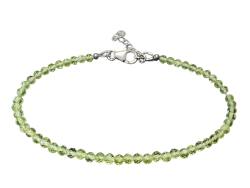 Peridot Olivin Armband facettiert Edelstein grün rhodoniert