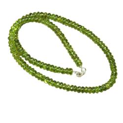 Peridot Olivin facettiert Edelstein Kette Button Halskette Collier Kette grün