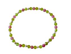 Sommertyp Farben Edelsteinarmband Peridot Olivin grün Rubellit Turmalin rosa