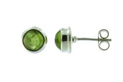 Peridot Olivin Edelstein Ohrstecker Echtsilber 925