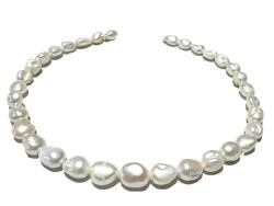 Süßwasserperlenkette Perlenkette weiß Keshi Halskette Kette Collier