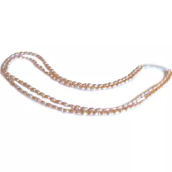 Perlen Kette Halskette lachsfarben 80 cm lang