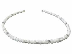 Perlmutt Howlith Echtsilber Halskette weiß mit Längenwahl