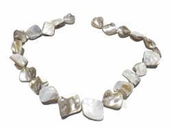 Perlmutt Muschelkern Muschel natur weiß Halskette Kette Längenwahl