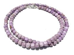 Phosphosiderit Edelstein Würfel Halskette Collier flieder