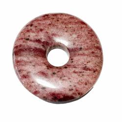 Piemontit Quarz Edelstein Donut Ketten Anhänger 5 cm