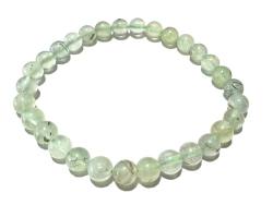 Prehnit Edelstein Stretch Armband hellgrün