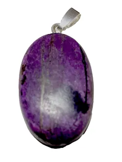 Purpurit violett lila Edelstein Cabochon Ketten Anhänger oval rund