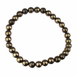Pyrit Edelstein Stretch Kugel Armband 18-20cm
