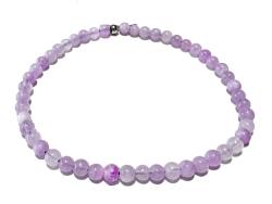 Quarz flieder lila (gefärbt) Edelstein  Kugel Armband Längenwahl