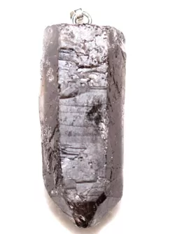 Rauchquarz Edelstein Kristall Spitze Silberanhänger