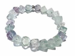 Fluorit Regenbogenfluorit Edelstein Würfel Stretch Armband