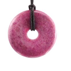 Rhodonit Edelstein Donut Ketten Anhänger