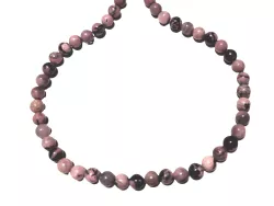 Rhodonit rosa schwarz Edelstein Halskette Steinkette