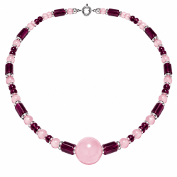 Granat Rosenquarz Edelsteinkette Halskette Collier rot rosa Längenwahl