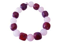 Sommertyp Farben Edelsteinarmband Armband Rosenquarz Jaspis rosa braun rot