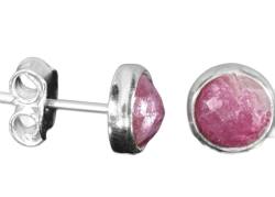 Rubellit Turmalin rose facettiert Edelstein Ohrringe Ohrstecker 925er Echtsilber