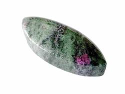 Rubin-Zoisit rot grün Navette Edelstein Ketten Anhänger quer gebohrt