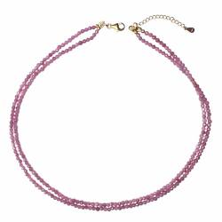 Rubin facettiert rosarot Edelsteinkette Mehrstrangkette Kette Halskette Collier