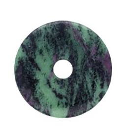 Rubin-Zoisit Edelstein Donut 35 mm Kettenanhänger RESTPOSTEN