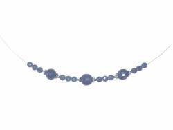 Safir Saphir Edelsteinkette Collier Edelstahl mit Verlängerung Echtsilber rhodoniert