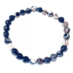 Sardonyx Edelstein Stretch Armband Größenwahl