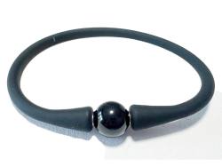 Schörl Turmalin schwarz Silikon Edelstein Armband