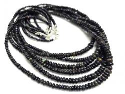 Schwarzopal Opal Edelsteinkette Buttonkette schwarz Verlauf 45 cm